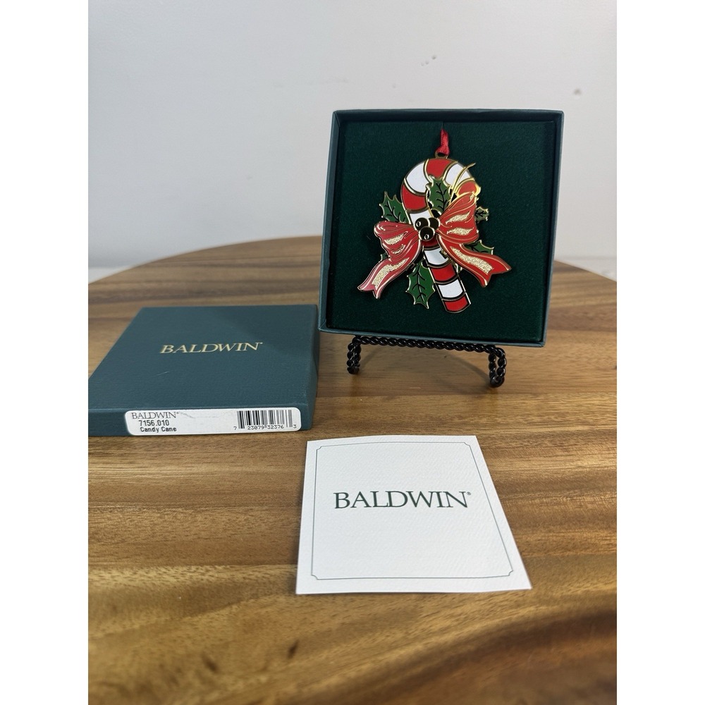 Baldwin Brass 1998 Ornament Vintage Christmas Holiday Candy Cane 7156.010